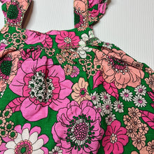 Load image into Gallery viewer, Girls Cotton On, colourful floral viscose / linen dress + bloomers, EUC, size 000, L: 35cm