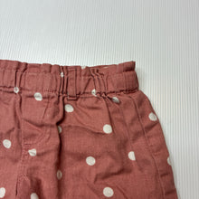 Load image into Gallery viewer, Girls Target, pink &amp; white spot cotton shorts, elasticated, GUC, size 2,  