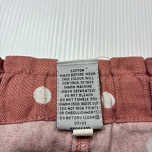 Load image into Gallery viewer, Girls Target, pink &amp; white spot cotton shorts, elasticated, GUC, size 2,  