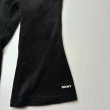 Load image into Gallery viewer, Girls DKNY, black velour pants, elasticated, Inside leg: 29cm, GUC, size 2,  