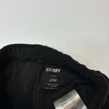 Load image into Gallery viewer, Girls DKNY, black velour pants, elasticated, Inside leg: 29cm, GUC, size 2,  