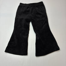 Load image into Gallery viewer, Girls DKNY, black velour pants, elasticated, Inside leg: 29cm, GUC, size 2,  