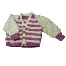 Load image into Gallery viewer, Girls Hand Made, knitted cardigan, armpit to armpit: 24cm, EUC, size 000,  
