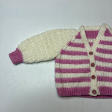 Load image into Gallery viewer, Girls Hand Made, knitted cardigan, armpit to armpit: 24cm, EUC, size 000,  