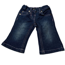 Load image into Gallery viewer, Girls Baby Club, stretch denim jeans, adjustable, Inside leg: 18.5cm, GUC, size 00,  
