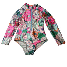 Load image into Gallery viewer, Girls Cotton On, floral long sleeve swim one-piece, EUC, size 2,  