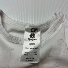 Load image into Gallery viewer, Girls Dymples, stretchy singletsuit romper, butterflies, GUC, size 000,  