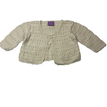 Load image into Gallery viewer, Girls Purple Candy, cream knitted cardigan, EUC, size 2,  