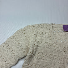 Load image into Gallery viewer, Girls Purple Candy, cream knitted cardigan, EUC, size 2,  