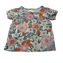Load image into Gallery viewer, Girls Target, floral stretchy organic cotton blend top, EUC, size 000,  