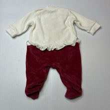 Load image into Gallery viewer, Girls COMFORT BABIES, velour coverall / romper, cat, EUC, size 0000,  