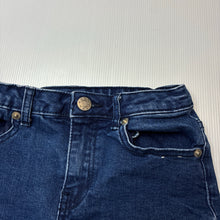 Load image into Gallery viewer, Girls Tilii, blue stretch denim jean shorts, adjustable, GUC, size 10,  