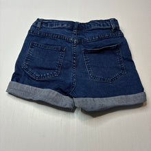 Load image into Gallery viewer, Girls Tilii, blue stretch denim jean shorts, adjustable, GUC, size 10,  