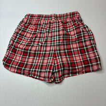 Load image into Gallery viewer, Girls Tilii, checked cotton Christmas pyjama shorts, EUC, size 14,  