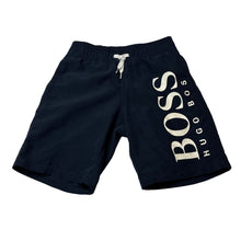 Load image into Gallery viewer, Boys Hugo Boss, lined navy board shorts, elasticated, GUC, size 6,  