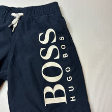 Load image into Gallery viewer, Boys Hugo Boss, lined navy board shorts, elasticated, GUC, size 6,  