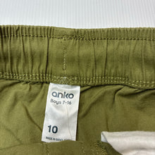 Load image into Gallery viewer, Boys Anko, green stretch cotton shorts, elasticated, NEW, size 10,  