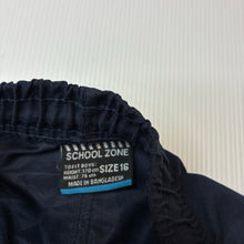 Load image into Gallery viewer, Boys School Zone, navy school lightweight shorts, elasticated, GUC, size 16,  