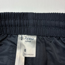 Load image into Gallery viewer, Unisex Anko, navy lightweight school shorts, elasticated, EUC, size 8,  