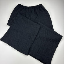 Load image into Gallery viewer, Girls KID, black lightweight crinkle wide leg pants, elasticated, Inside leg: 53cm, EUC, size 10,  