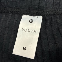 Load image into Gallery viewer, Girls Target, black ribbed flared leggings, Inside leg: 75cm, GUC, size 16,  