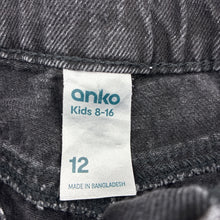 Load image into Gallery viewer, Unisex Anko, black denim cargo pants, adjustable, Inside leg: 63cm, GUC, size 12,  