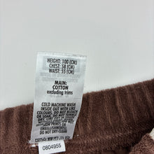 Load image into Gallery viewer, Unisex Bonds, brown terry cotton pants, elasticated, Inside leg: 29cm, EUC, size 3,  