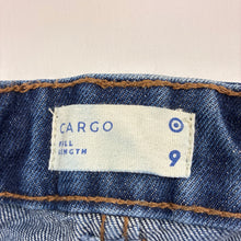 Load image into Gallery viewer, Boys Target, blue denim cargo pants, adjustable, Inside leg: 56cm, EUC, size 9,  