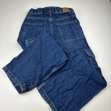 Load image into Gallery viewer, Boys Target, blue denim cargo pants, adjustable, Inside leg: 56cm, EUC, size 9,  