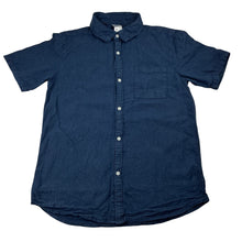 Load image into Gallery viewer, Boys Anko, navy linen / cotton short sleeve shirt, GUC, size 12,  