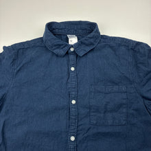 Load image into Gallery viewer, Boys Anko, navy linen / cotton short sleeve shirt, GUC, size 12,  