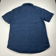 Load image into Gallery viewer, Boys Anko, navy linen / cotton short sleeve shirt, GUC, size 12,  