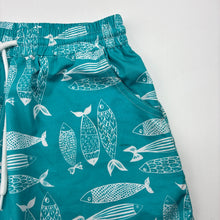 Load image into Gallery viewer, Boys lightweight, board shorts, elasticated, fish, FUC, size 11-12,  