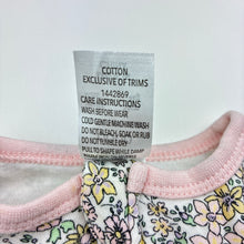 Load image into Gallery viewer, Girls Dymples, floral cotton zip coverall / romper, GUC, size 0000,  