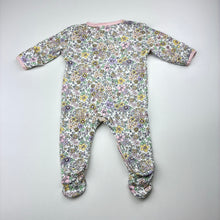 Load image into Gallery viewer, Girls Dymples, floral cotton zip coverall / romper, GUC, size 0000,  