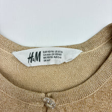 Load image into Gallery viewer, Girls H&amp;M, metallic gold knit bolero cardigan, GUC, size 5-6,  