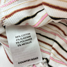 Load image into Gallery viewer, Girls Country Road, ribbed stretchy twist front top, light marks cuffs, FUC, size 6,  