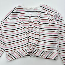 Load image into Gallery viewer, Girls Country Road, ribbed stretchy twist front top, light marks cuffs, FUC, size 6,  