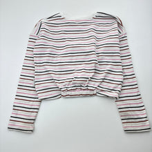Load image into Gallery viewer, Girls Country Road, ribbed stretchy twist front top, light marks cuffs, FUC, size 6,  