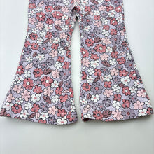 Load image into Gallery viewer, Girls Mango, flared floral leggings, elasticated, FUC, size 2,  