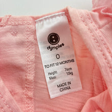 Load image into Gallery viewer, Girls Dymples, broderie trim pink cotton romper, EUC, size 0,  