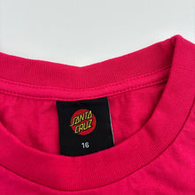 Load image into Gallery viewer, Girls SANTA CRUZ, pink cotton tee / top, msall marks left sleeve, FUC, size 16,  
