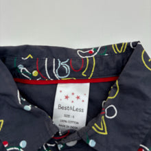 Load image into Gallery viewer, Boys B&amp;L, lightweight cotton Christmas short sleeve shirt, EUC, size 6,  