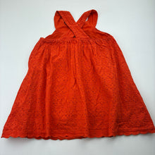 Load image into Gallery viewer, Girls Sergent Major, lined organce broderie cotton summer dress, FUC, size 3, L: 51cm