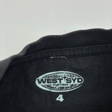 Load image into Gallery viewer, Boys WEST SYD CUSTOMS, cotton tee / top, wash fade, FUC, size 4,  