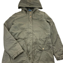 Load image into Gallery viewer, Girls TIlii, khaki hooded jacket / coat, L: 63cm, GUC, size 12,  