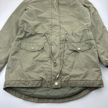 Load image into Gallery viewer, Girls TIlii, khaki hooded jacket / coat, L: 63cm, GUC, size 12,  