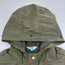Load image into Gallery viewer, Girls TIlii, khaki hooded jacket / coat, L: 63cm, GUC, size 12,  