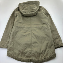 Load image into Gallery viewer, Girls TIlii, khaki hooded jacket / coat, L: 63cm, GUC, size 12,  