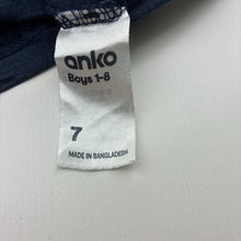 Load image into Gallery viewer, Boys Anko, navy cotton tee / top, FUC, size 7,  
